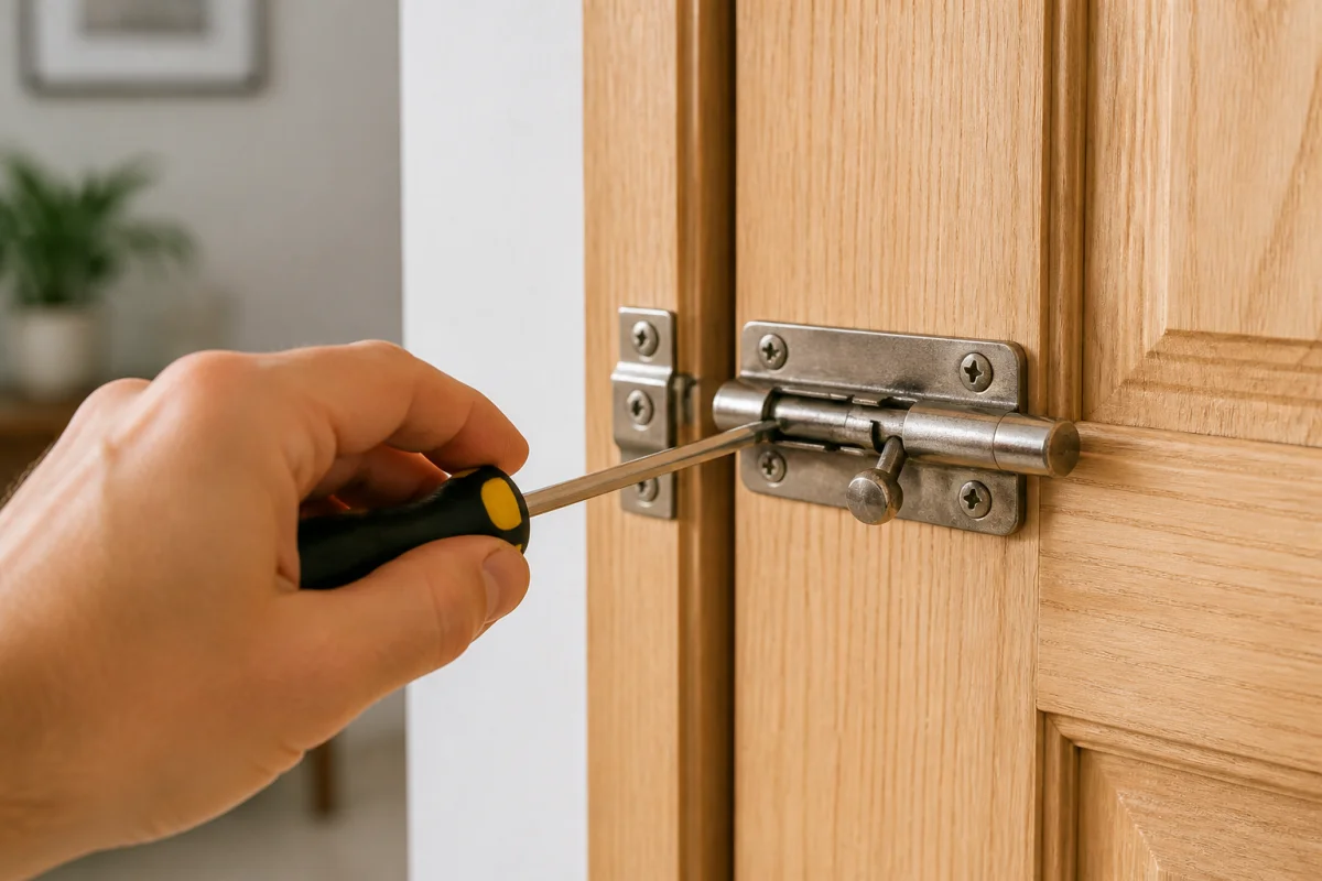 le loquet de la porte est coincé